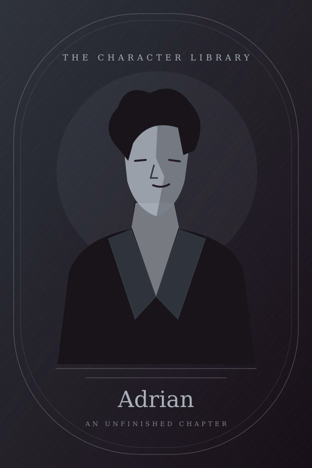 Illustrated bookplate for Adrian, private investigator